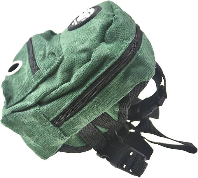 FLAdorepet Dog Backpack Harness with Leash, Dog Poop Bag Dispenser, Pet Self Carrier Adjustable Travel Hiking Walking Harness Backpack for Small Medium Dogs (L(Fit:10-15lb), Green)
