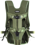 PetBonus Pet Front Dog Carrier Backpacks, Adjustable Pet Backpack, Legs Out Easy-fit Puppy Chest Carrier for Medium Small Dogs, Hands Free for Hiking, Cycling (Army Green, M)