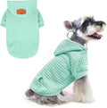 BEAUTYZOO Small Dog Hoodie Sweater with Pockets, Dog Clothes for Small Medium Dogs Boy Girl, Waffle-Like Laminated Cotton Pet Coats with Hat and Leash Hole, Mint Green M