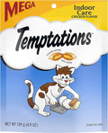 Whiskas Temptations Indoor Care Chicken Flavor Cat Treats, 4.9 oz Pouch, 3 Pack