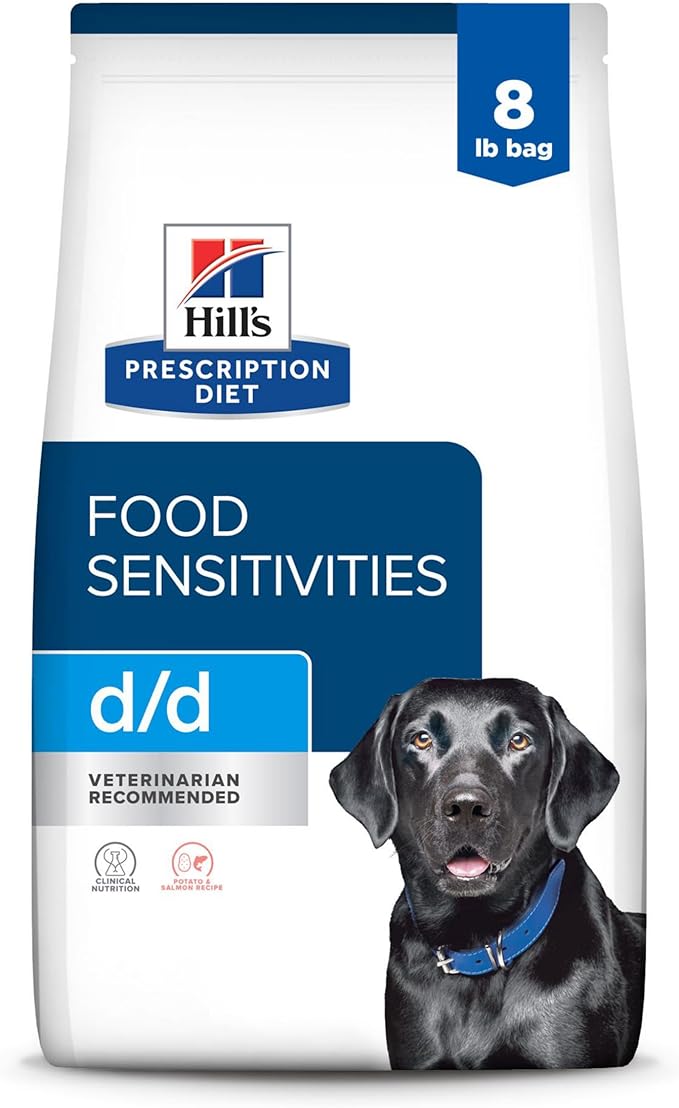 Hill's Prescription Diet d/d Food Sensitivities Potato & Salmon Formula Dry Dog Food, Veterinary Diet, 8 lb. Bag