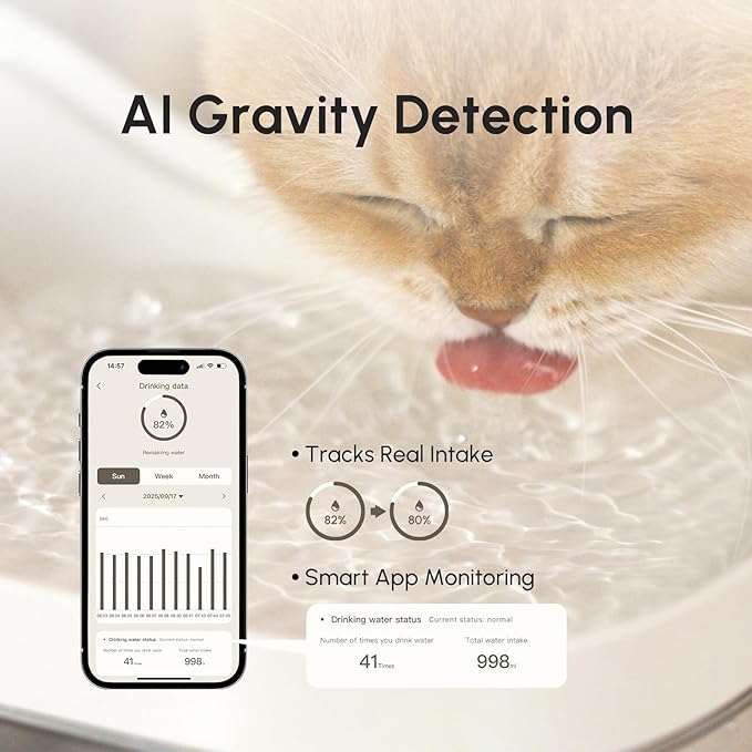 PetSnowy OilClear A.I Series Wireless Weight-Sensing Pet Fountain