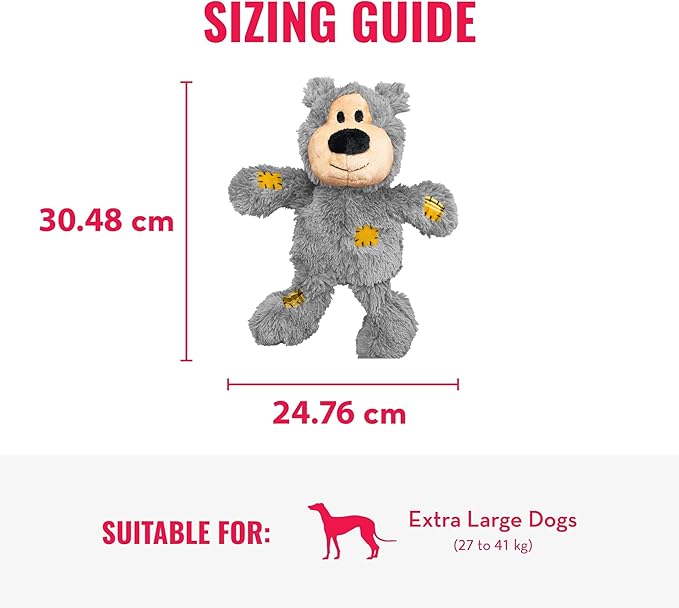 KONG Wild Knots Bears - Durable Dog Toys with Internal Knotted Ropes and Minimal Stuffing for Less Mess (Assorted Colors) (X Large)