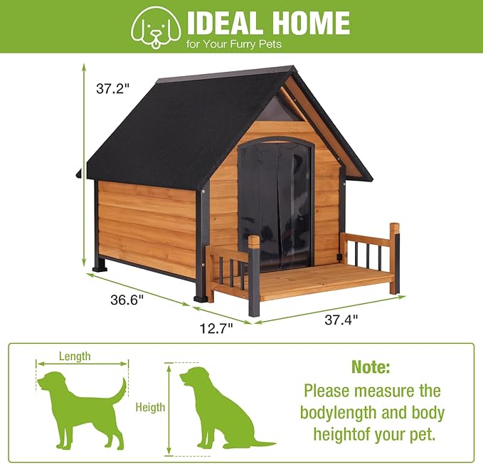 GUTINNEEN Extra Large Outdoor Dog House Insulated Weatherproof Dog Kennel Dog Shelter with Chew-Proof Full Metal Frame, Openable Roof, Removable Inner Floor for Large Dog Breeds, 50.9" D x 37.4" W