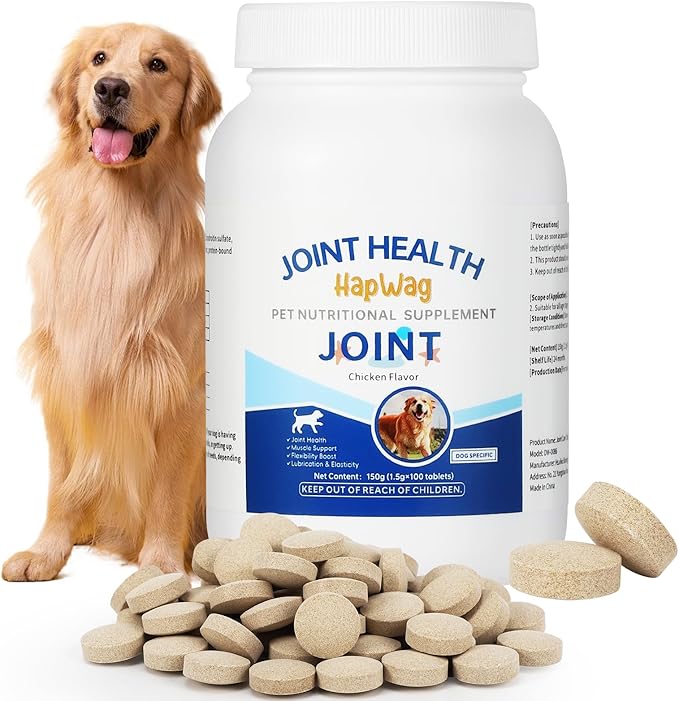 Hip and Joint Care Supplement with Glucosamine, Chondroitin, MSM for All Breeds and Ages Dogs - Chicken Flavor - 100 Chews