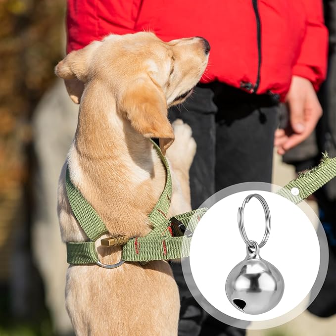 Larrel Bell for Dog Cat Collar, 3 Pcs Silver Dog Bells for Collar Removable Metal Dogs Charms for Collars Cute Lightweight Bell Pet Collars Accessories for Dogs Cat
