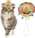 Sombrero Cat Hat for Cats Mexican Fiesta, Mini Sombrero Hat for Cat Cinco de Mayo Party Supplies Funny Sombrero Mexican Style Hats Headwear for Small Puppy Cats Costume Cute Sombrero