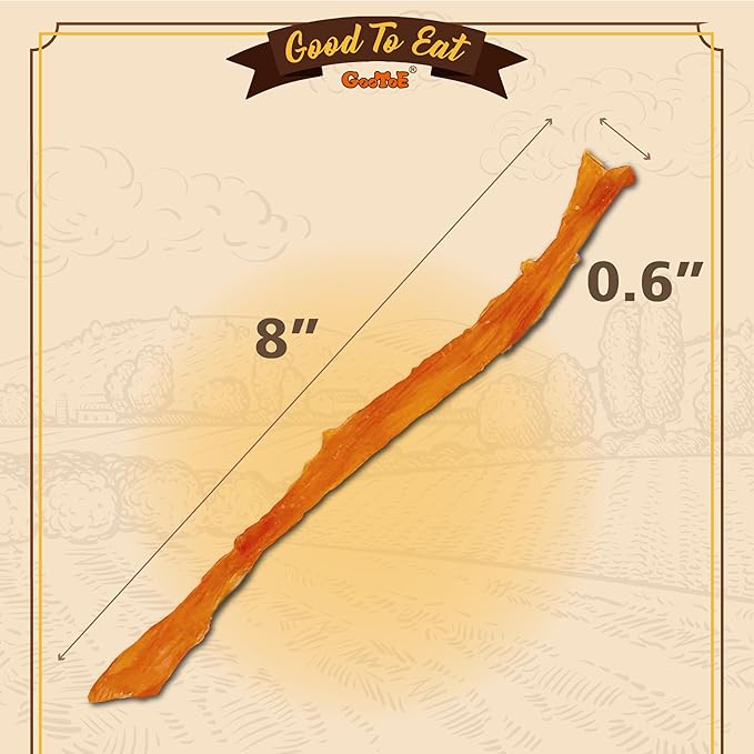 Gootoe Turkey Tendons for Dogs – All-Natural, Hypoallergenic Dog Treats, Rawhide Alternative, Long Lasting Puppy Chews, Healthy Dog Treats for Small Breeds, Strips, 3 oz Pack
