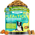4-IN-1 Flea and Tick Prevention for Dogs, 500 Crunchy Dog Flea Chews, Dog Flea Treatment, Natural Oral Flea Treatment for Dogs, Daily Support for Flea, Skin & Coat, Gut, Immune, Chicken Flavor