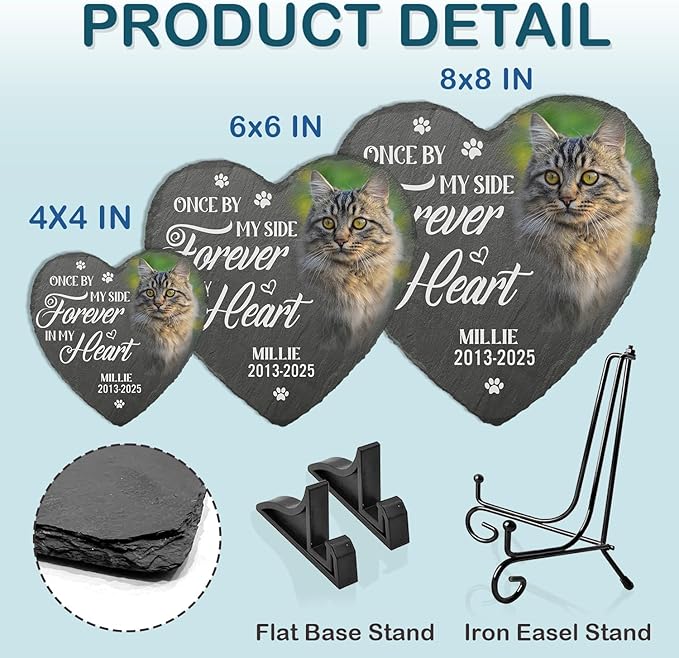 Pawfect House Personalized Cat Sympathy Gifts, Cemetery Decorations for Grave, Memorial Stone Gifts for Loss of Cat, Pet Memorial Stones for Pet Lovers
