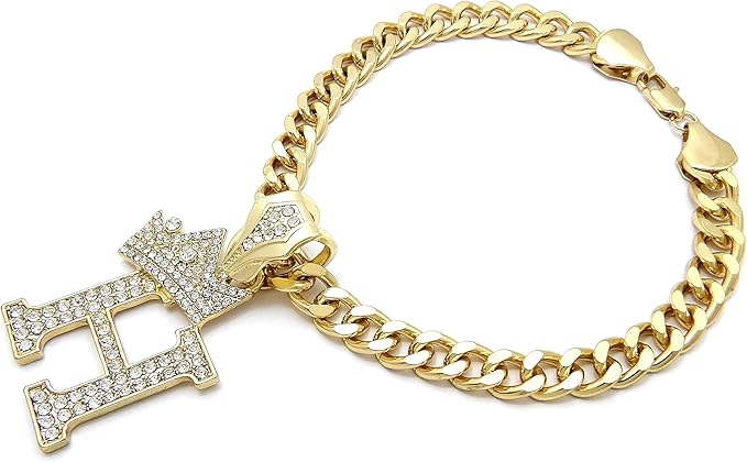 Initial Letter Cuban Chain Dog Chain Pet Chain Pet, Cat, Puppy Necklace (H, 28")