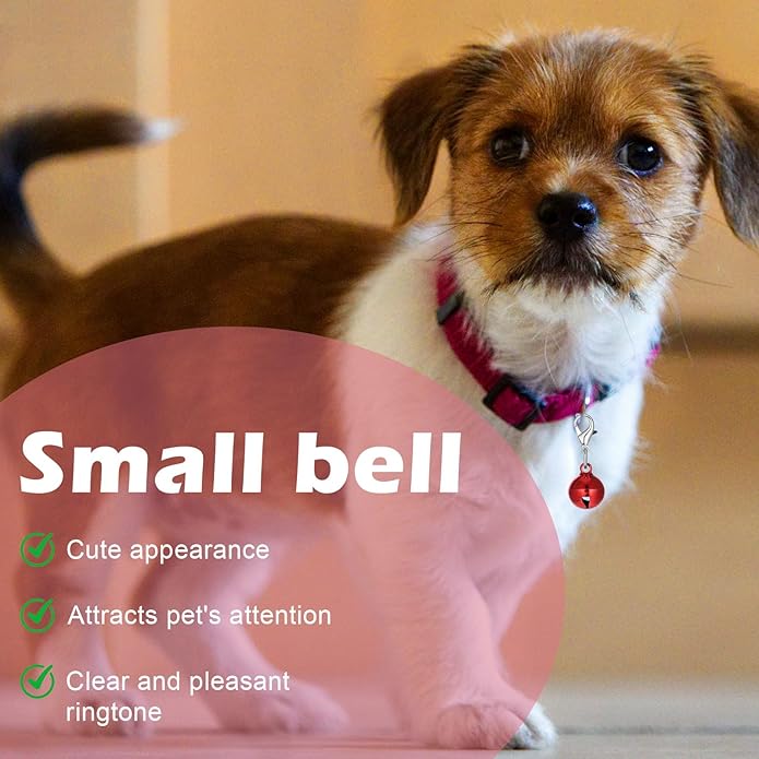 9 Pack Cat Dog Collar Bells, Colourful Pet Small Bell with Clasps Dog Collars Charms Cats Dogs Round Bell Pet Assorted Colors Collar Bells for Festival Party DIY Crafts Decoration