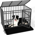 38 inch Heavy Duty Dog Crate with Dual Doors and Lockable Wheels, Large Dog Kennel Indoor, Removable Tray for Easy Cleaning, Dog Cage for Medium to Large Breeds and Anxious Dogs