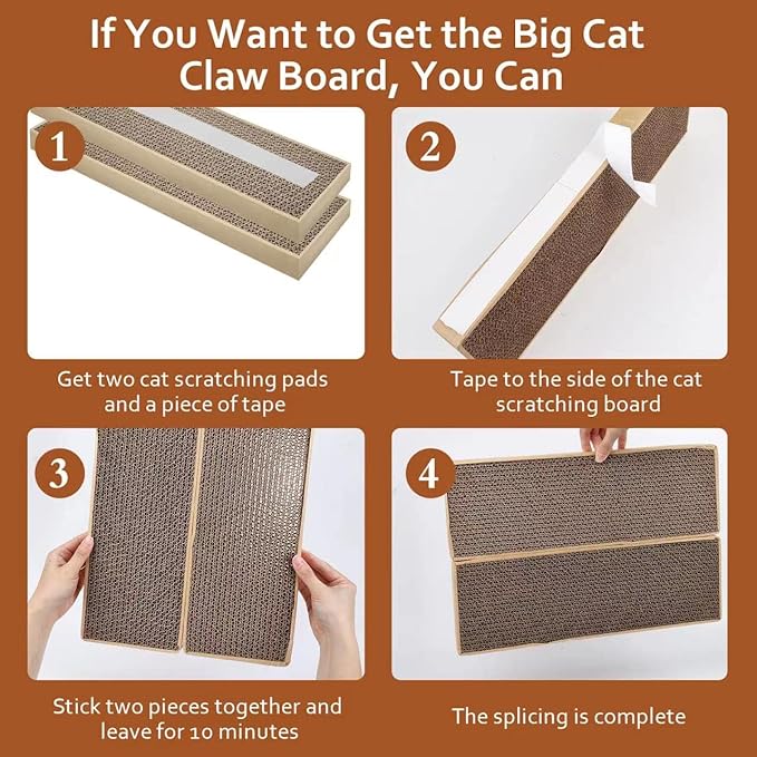 HappyFree SX Double-Sided Cat Scratch Pad: Premium Indoor Cat Scratcher, Cardboard & Post Design