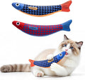 PetBusy Cat Toys with[5000mg A+Natural Catnip &Silvervine] [Baby Grade] Interactive Soft Chew Kicker Cat Toys for Indoor Cats & Kittens, [Crinkle &Bell] Fish Sound Toy, Drives Bored Cat Crazy with Fun