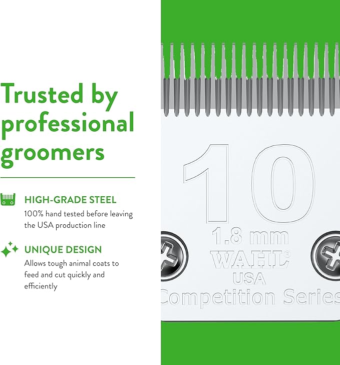 Wahl Professional Animal 10 Medium Competition Series Detachable Blade with 1/16-Inch Cut Length (2358-100)