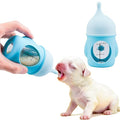 Puppy Nursing Bottle Medium/Large 80ml, Silicone Nipple Feeding Bottle for Newborn Puppies (2–6 Weeks), Blue