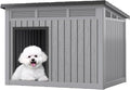 Fancyango Dog House for Indoor & Outdoor Use - Weatherproof Roof & Removable Floor, Fits Small to Medium Dogs (32.1" L x 25.1" W x 24" H) - Grey