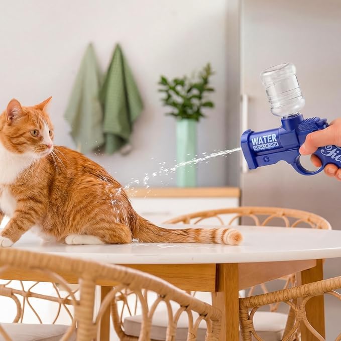 Geelin 2 Pack Squirt Spray for Cats Dogs Training Squirt for Cats Deterrent Water Spray Pistols for Dogs Pets Training(Classical Style,Blue)
