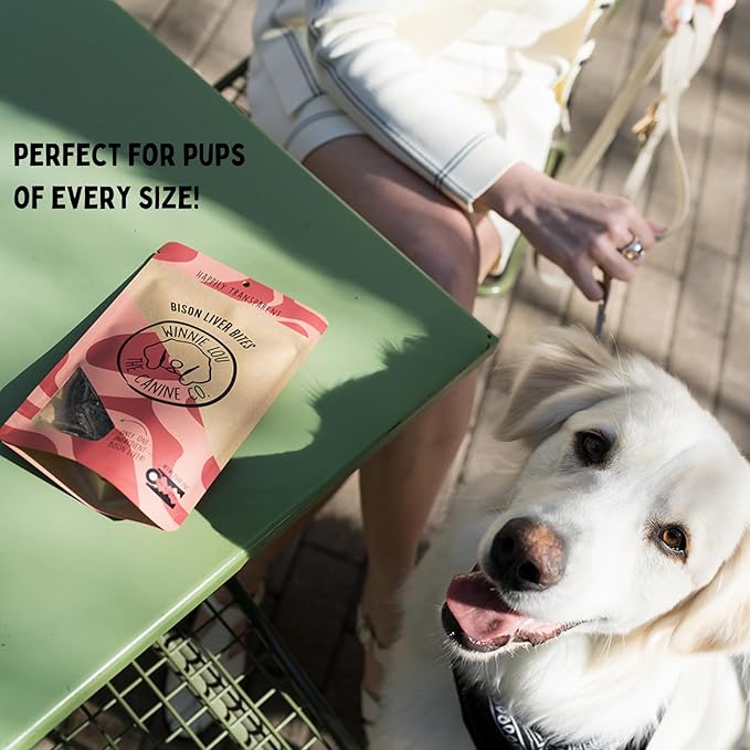 Winnie Lou Bison Liver Bites Dog Treats – Limited Ingredient, Human Grade, Training Treats for Small, Medium & Large Dogs, USA Made, High Protein, Chews, Hypoallergenic, Sensative Stomach (2 Pack)