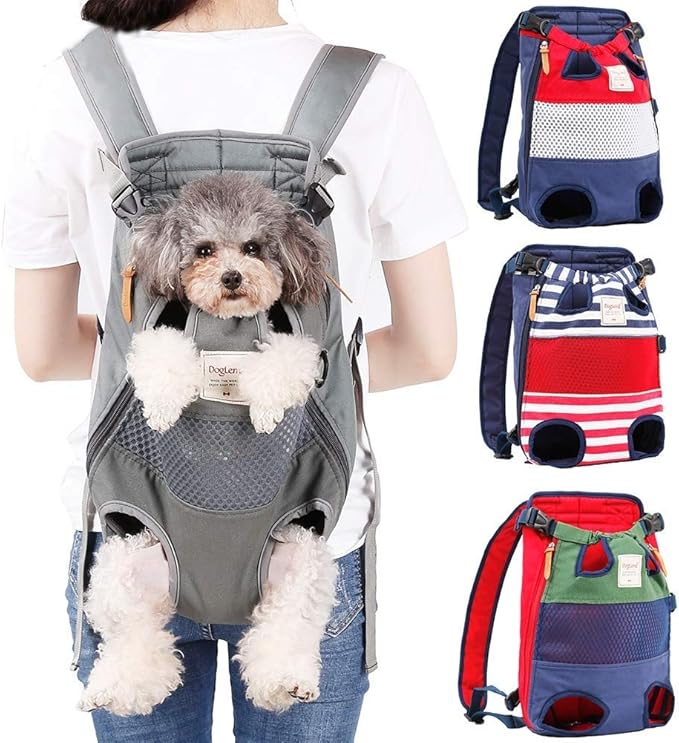 Dog Carrier Backpack - Legs Out Front - Facing Pet Carrier Backpack for Small Medium Large Dogs, Airline Approved Handsa - Canvas Mesh Free Cat Travel Bag