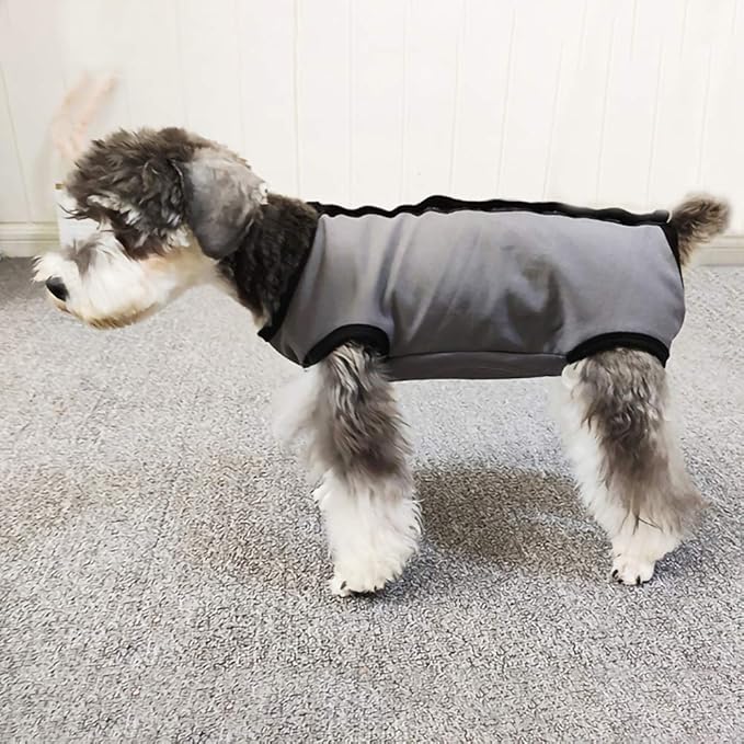 Dog’s Recovery Suit Post Surgery Shirt for Puppy, Wound Protective Clothes for Little Animals(Grey-s)