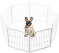 SunsGrove Indoor Dog Playpen, 24 Inch 2 Panels Puppy Play Pen for Indoors, Easy Setup Anti-Rust Pet Fence, White