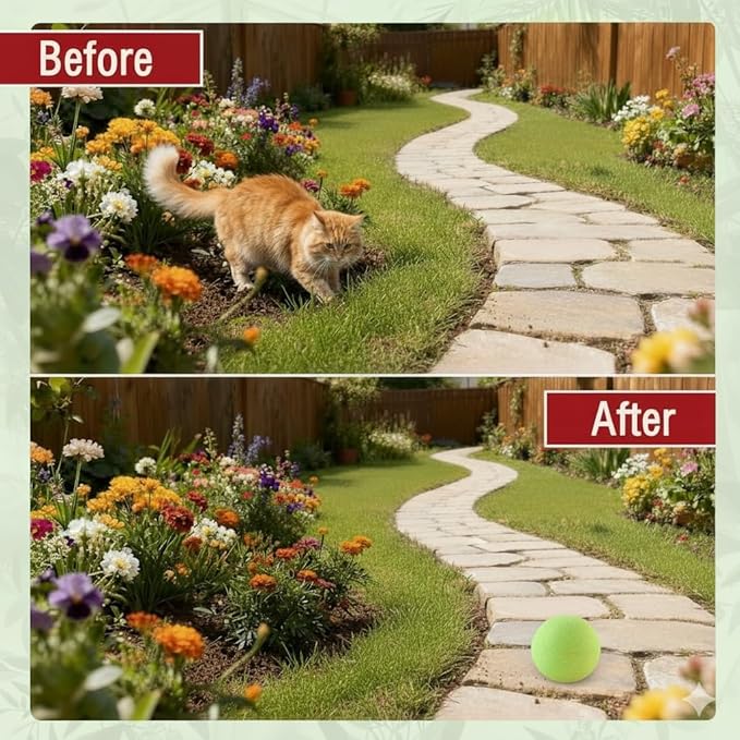 Natural Peppermint Oil Cat Deterrent Outdoor and Indoor, Keep Cats Permanently Out of Yard, Lawn, Garden, Furniture, Mulch & Flower,8 Pack（Green）