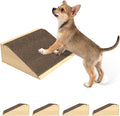 4 Pack Dog Ramp for Stairs with Anti-Slip Brown Carpet, Lightweight Wooden Pet Ramp Suitable for Small & Medium Dogs, Portable Dog Stairs to Assist Elderly and Injured Pets