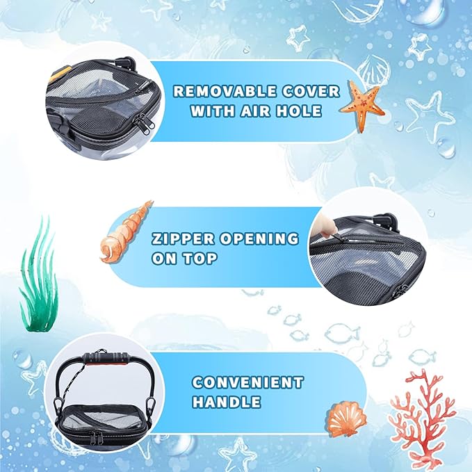 Foldable Aquarium, Portable Fish Tank, Fish Transport Container, EVA Fish Bowl, Beginner Tank, Catch and Release Aquarium for Beach, Pool and Lake