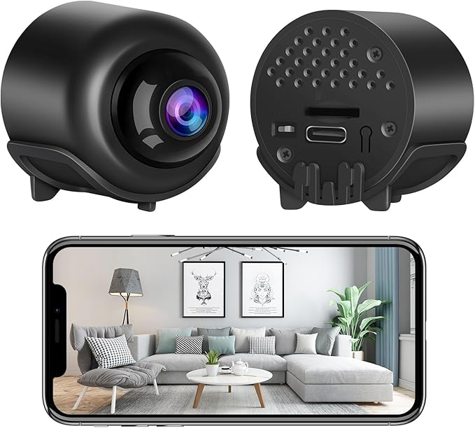 VSTARCAM Tiny WiFi Camera for Home Security 1Pcs, 3MP Portable HD Night Vision Motion Detection Remote Surveillance 120° Wide Angle Camera, Baby Monitor Small Motion Activated Use with Wire