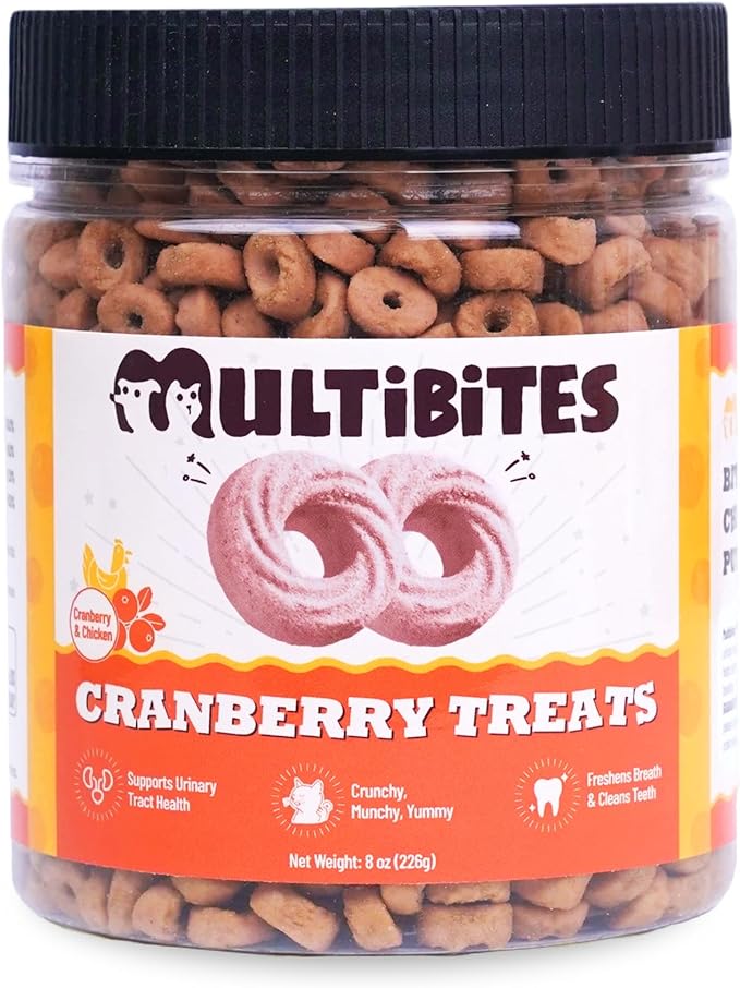 8 oz Cat Cranberry Treats Kidney Support Chicken Flavor Cat Training Treats for Indoor Cats