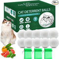 Cat Repellent Outdoor & Indoor, Natural Safe Cat Deterrent Essential Oils Ball Keep Cats Out of Yard Permanently, Effectively Prevents Scratching Biting Urinating, Protect Gardens & Furniture (10 Pcs)