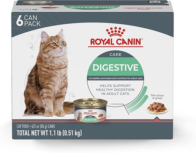 Royal Canin Feline Care Nutrition Digestive Care Adult Thin Slices in Gravy Cat Food, 3 oz (Pack of 6)