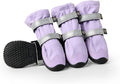 Spark Paws Dog Shoes, Waterproof Dog Boots for Medium to Large Dogs, Non Slip, Breathable Dog Booties and Paw Protectors - 4PCS Doggie Hiking Boots with Reflective Straps - Lilac, Size 5