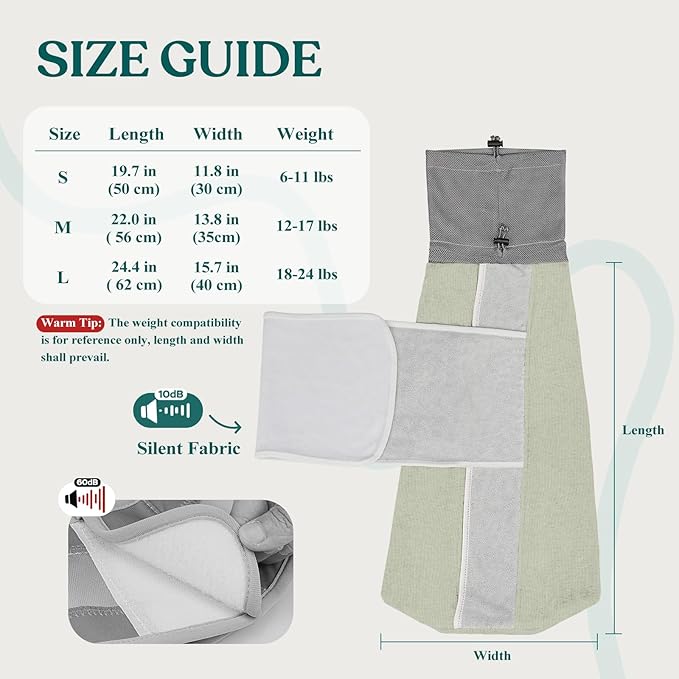 Supet Cat Grooming Wrap for Cutting Nails, Self-Adhesive Anti-Scratch Swaddle with Bite-Proof Mesh Hood & Thick Waist Strap Anti-Escape Bag for Nail Trimming, Medication, Ear Cleaning (Green M)