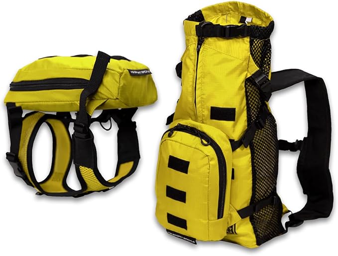 K9 Sport Sack Walk-On - Small, Buttercup Yellow - Ideal for Dogs with 13-16” Back Length - Lightweight, Packable, Backpack-Style Carrier - Includes Compatible Harness & Storage Bag