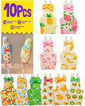 10Pcs Reusable Bird Diapers - Washable Parrot Nappy with Waterproof Lining & Adjustable Straps for Pigeons (Size S)