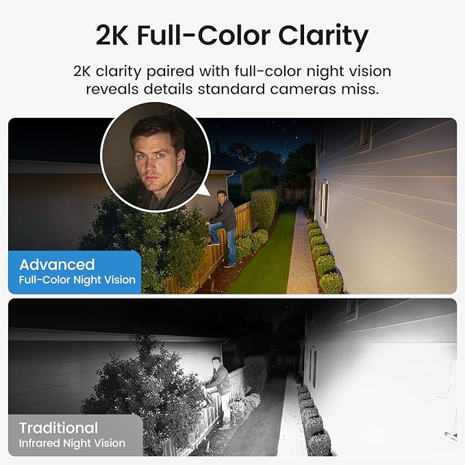aosu Security Cameras Outdoor Wireless, 2 Cam-Kit, No Subscription, Solar-Powered, Home Security Cameras System with 360° Pan & Tilt, Auto Tracking, 2K Color Night Vision, Easy Setup, 2.4 & 5GHz WiFi