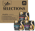 Sheba Selections Filets in Broth, Adult Cat Food Wet Recipe, Meal Complement, Wet Cat Food Variety Pack, Chicken, Chicken & Tuna, or Chicken & Shrimp Recipe, 1.3 oz. Cups, 24 Count