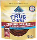 Blue Buffalo True Chews Premium Grillers Dog Treats, Made in The USA with Natural Ingredients, Steak, 20-oz Bag