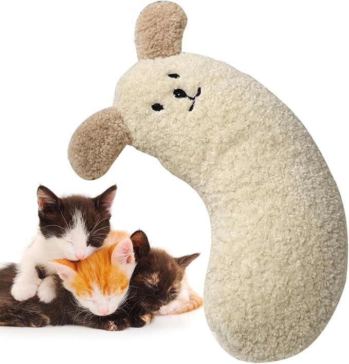 U Shaped Dog Pillow - Calming Neck Support, Cuddler Pet Cushion | Ergonomic Pillow soothes in Pets, Plush Curved Support for Small Animals with Cute Pattern and Travel Friendly Shape