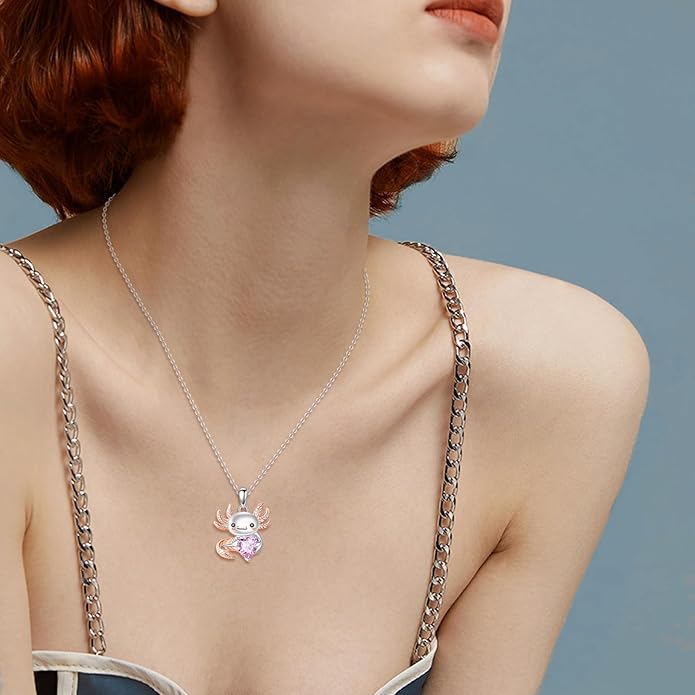KZX Cat/Dog/Phoenix/Eagle/Whale/Shark/Puffin/Starfish/Chicken/Butterfly/Owl/Bee/Frog/Seahorse Necklace Sterling Silver Animal Pendant Jewelry Gift for Women