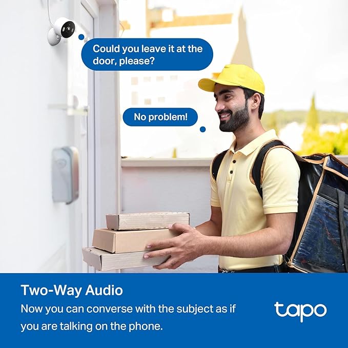 Tapo 2K Indoor/Outdoor Wired Security Camera - Works as a Baby Monitor & Pet Camera, Person/Motion/Baby Cry Detection, 2-Way Audio, Siren, Subscription-Free SD Storage or Optional Cloud, C113 (2-Pack)