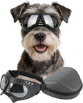 PETLESO Dog Goggles for Small to Medium Breeds, Small Dog Sunglasses UV Protection Windproof Snowproof, Outdoor Driving/Riding/Hiking Eyes Wear, Soft Frame Adjustable Straps, Silver Lens