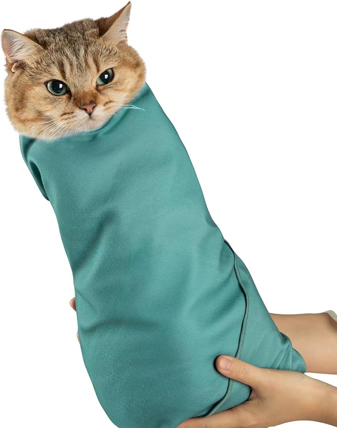Paw Legend 27.6" Cat Wrap for Grooming Cat Wrap for Cutting Nails Cat Restraint for Nail Clipping Self Adhesive Blanket Restraint Cloth for Cats Within 15lbs