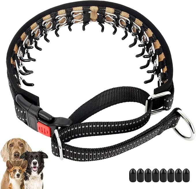 Mayerzon Martingale Collar for Dogs, No Pull Dog Collar with Reflective Strip for Small Medium Large Dogs, Anti Pulling Dog Collar with Buckle for Walking Training, Safe for Night Walk(Black, S)