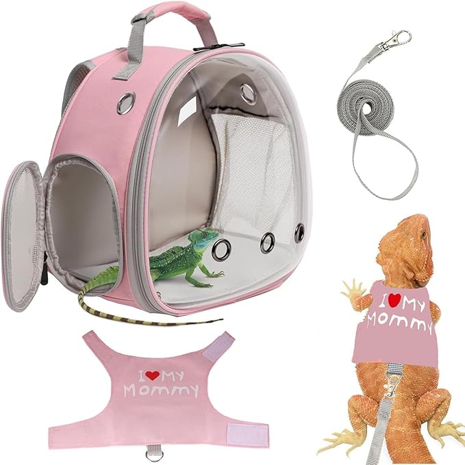Bird Carrier Backpack, Portable Pet Travel Cage, Transport Bag for Parrots, Small Birds (Pink, One Size)