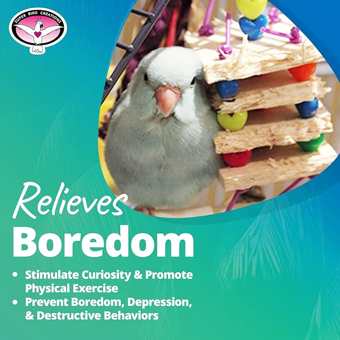 Super Bird Creations SB50012 Balsa Lovers Bird Toy Assortment - Stimulating Wooden Bird Toys for Parrotlets, Parakeets, Cockatiels - Colorful Variety Pack for Small Birds - Satisfies Chewing Behavior
