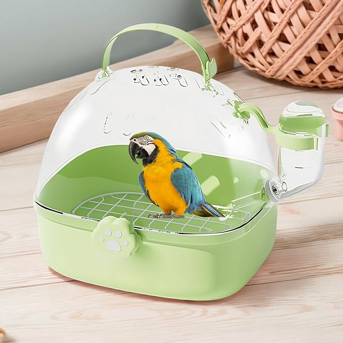 Hamster Travel Cage - Portable Hamster Cage with Water Bottle - Breathable Pet Bird Carrying Accessory for Cockatiels Chinchillas Lovebirds Budgies Conures Parakeet Hedgehog Sparrow
